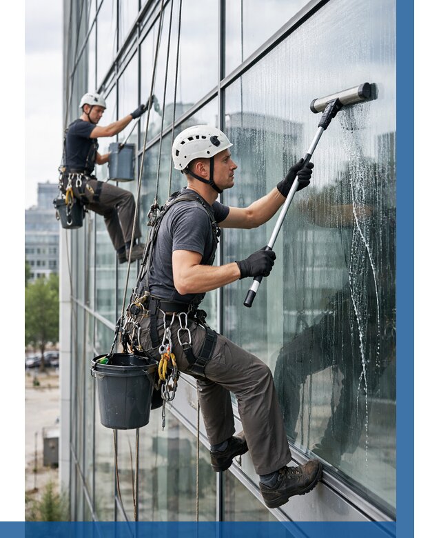 Мойка витражей альпинистами в Костомукше от 714 р. под ключ|ВЫСОТНИК-Ктм