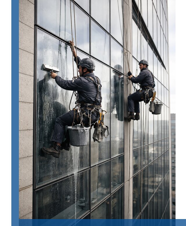 Профессиональная мойка стеклянных фасадов зданий в Костомукше