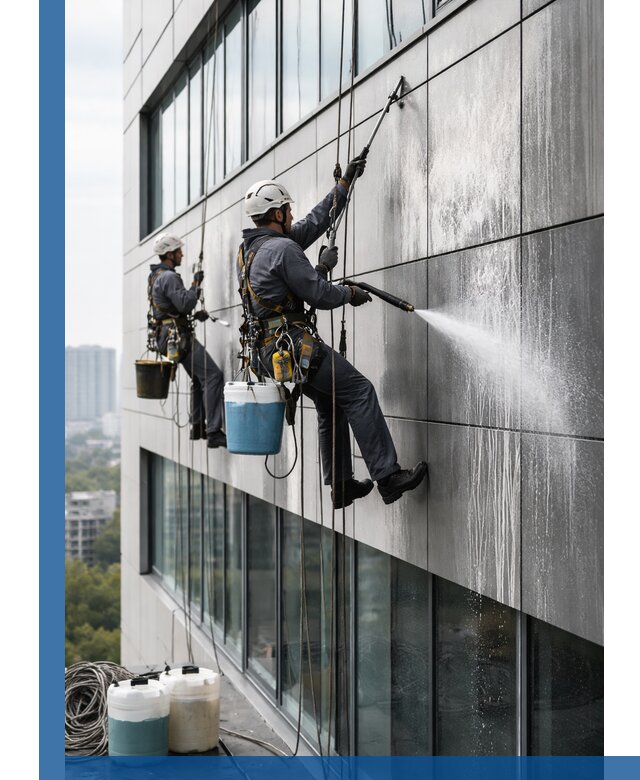 Профессиональная мойка вентилируемых фасадов в Костомукше