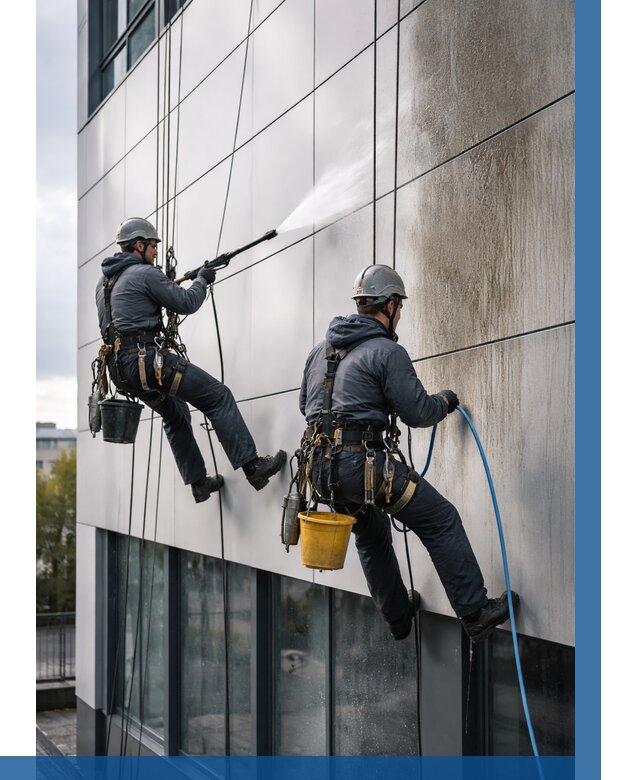 Мойка фасада из композита в Костомукше по цене от 306 р. | ВЫСОТНИК-Ктм