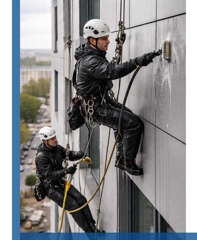 Профессиональная мойка фасада из композита в Костомукше