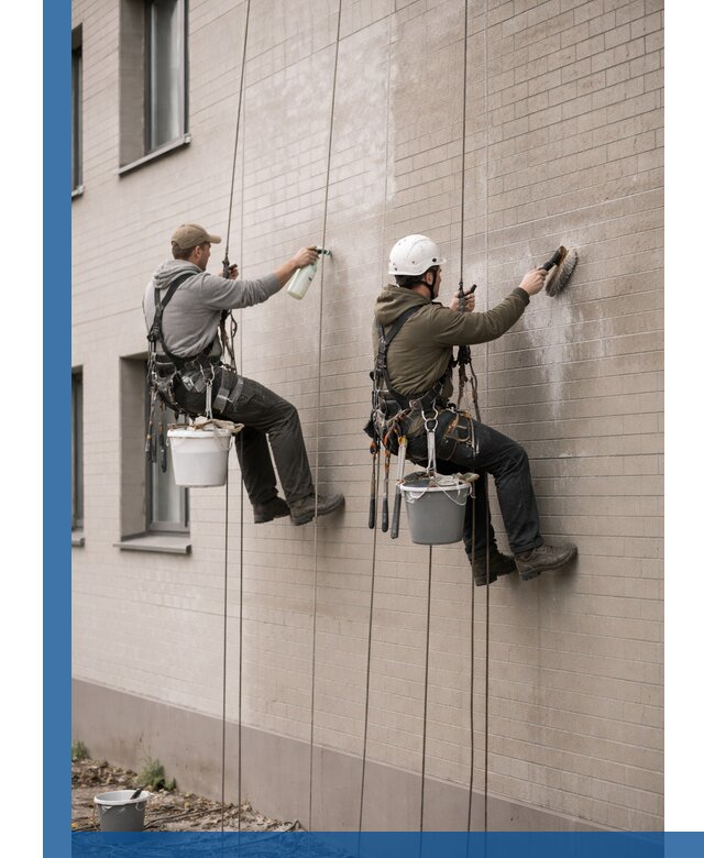 Удаление высолов с фасада зданий в Костомукше без повреждений и следов