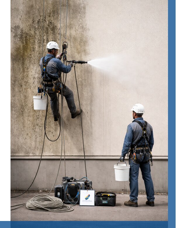 Очистка фасада от плесени в Костомукше от 306 р. | ВЫСОТНИК-Ктм