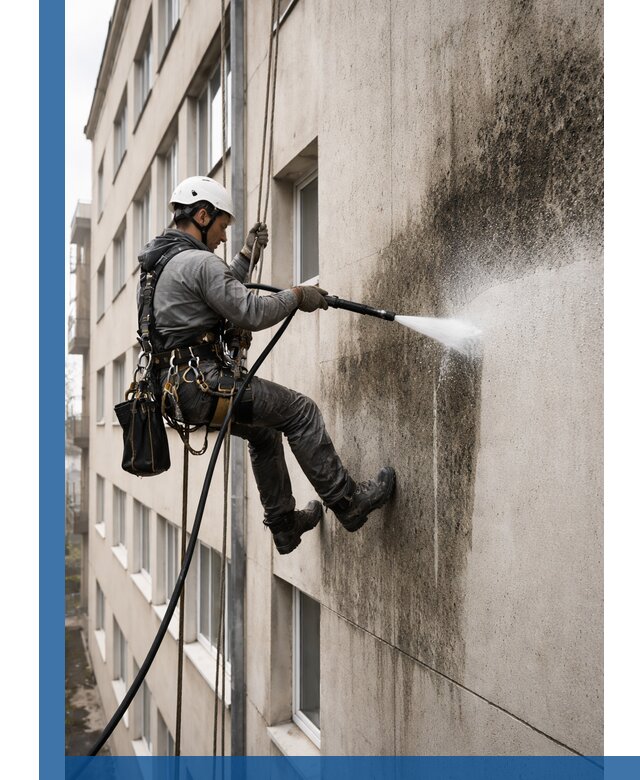 Профессиональная очистка фасадов от плесени в Костомукше