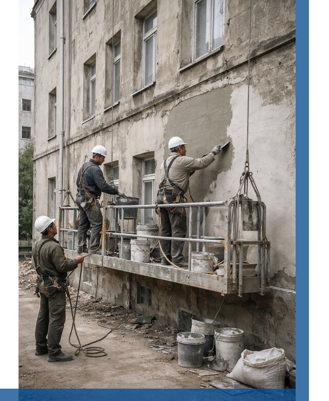 Капитальный ремонт фасада в Костомукше от 4285 р. | ВЫСОТНИК-Ктм