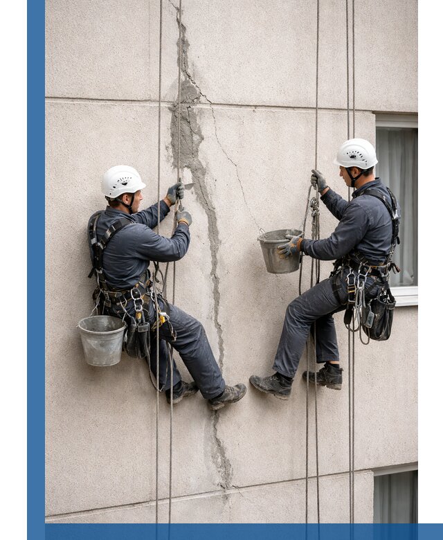 Заделка трещин на фасаде в Костомукше с гарантийным ремонтом