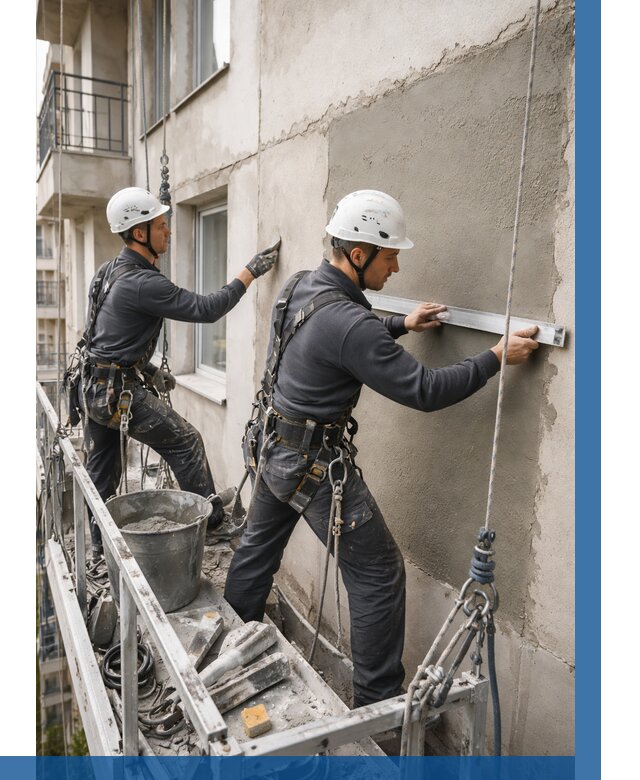 Штукатурка фасада на высоте в Костомукше от 918 р. | ВЫСОТНИК-Ктм