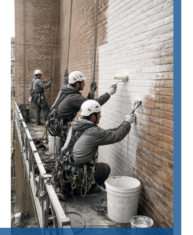 Покраска кирпичного фасада в Костомукше от 357 р. | ВЫСОТНИК-Ктм