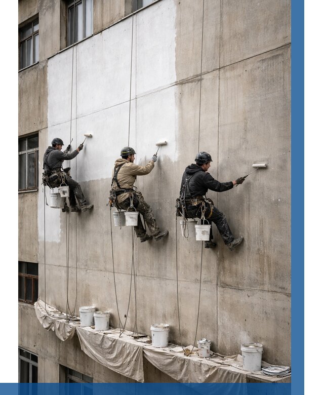 Покраска бетонного фасада в Костомукше от 357 р за м2 | ВЫСОТНИК-Ктм