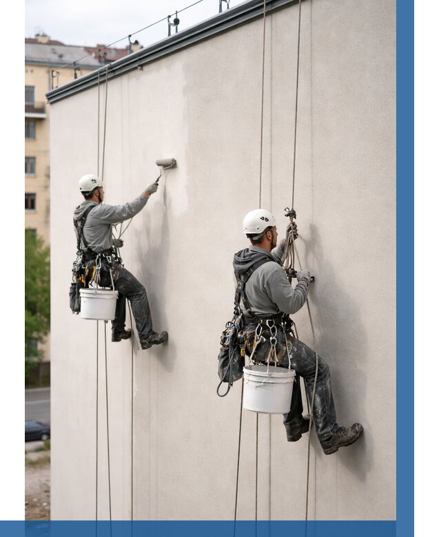 Покраска оштукатуренного фасада в Костомукше от 326 р. | ВЫСОТНИК-Ктм