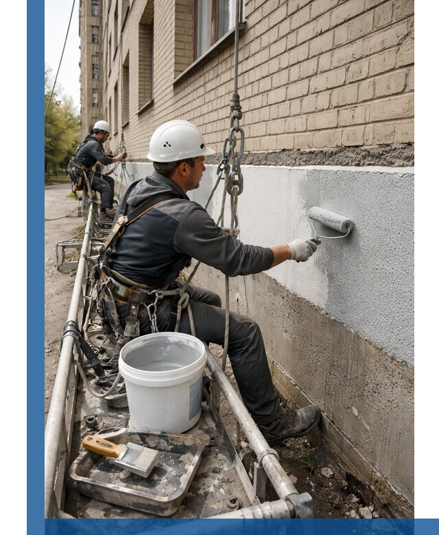 Окраска цоколя здания в Костомукше профессионально и надежно