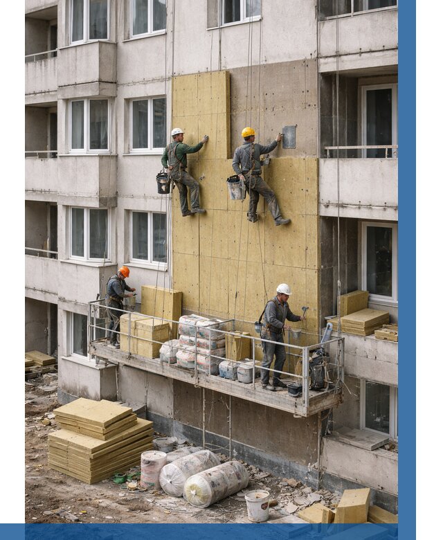 Утепление фасада минватой в Костомукше от 1530 р. | ВЫСОТНИК-Ктм