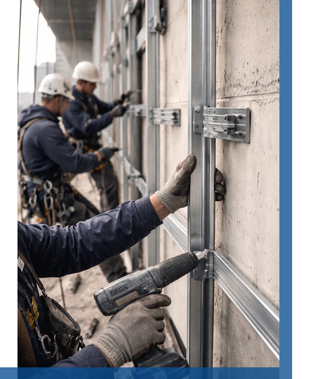 Монтаж подсистемы вентфасада в Костомукше от 867 р. | ВЫСОТНИК-Ктм