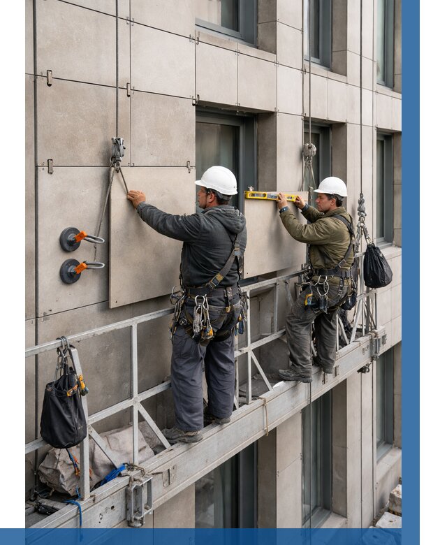 Монтаж керамогранита на фасад в Костомукше от 2551 р. | ВЫСОТНИК-Ктм