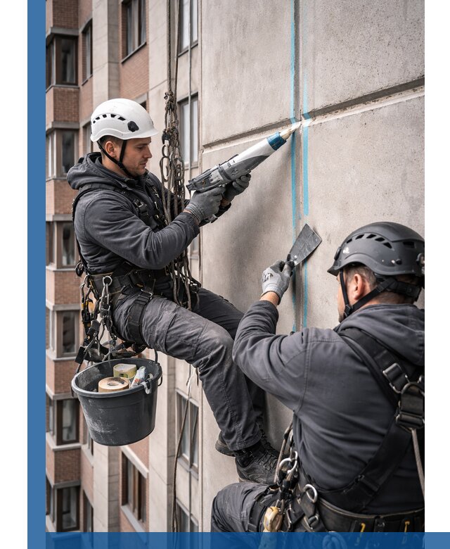 Вторичная герметизация швов фасада и кровли в Костомукше
