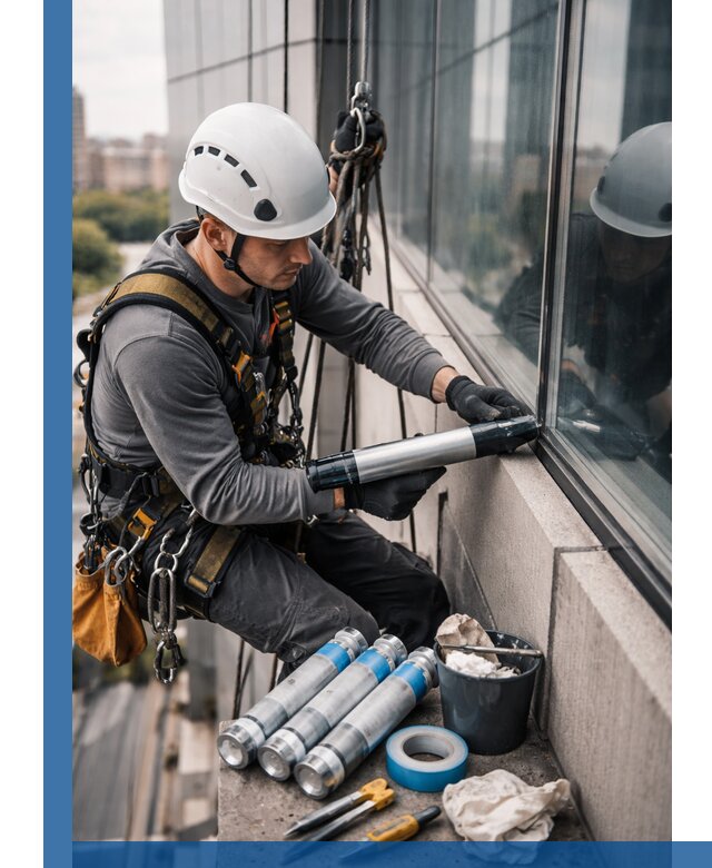 Герметизация стыков витража в Костомукше для герметичных фасадов