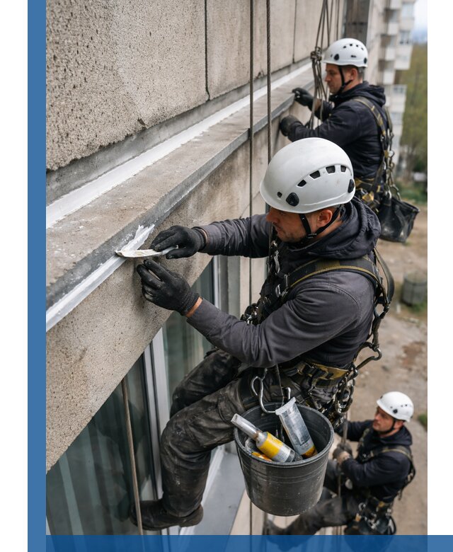 Герметизация примыкания балкона в Костомукше под ключ с гарантией