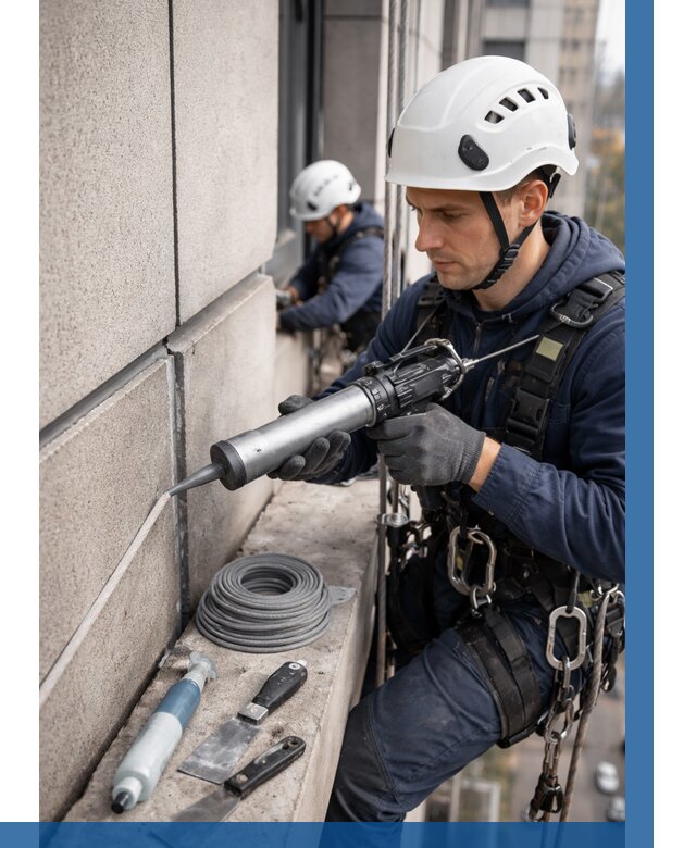 Герметизация деформационных швов фасада в Костомукше от 714 | ВЫСОТНИК-Ктм