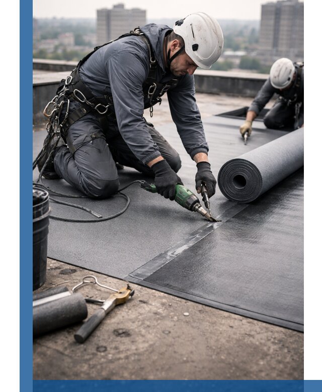 Ремонт мягкой кровли в Костомукше с выездом промальпинистов