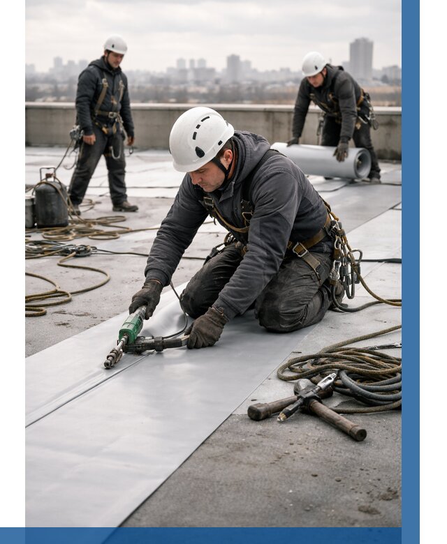 Ремонт мембранной кровли в Костомукше от 1836 р./м2 | ВЫСОТНИК-Ктм