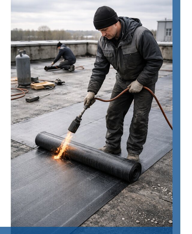 Ремонт наплавляемой кровли в Костомукше от 714 р. | ВЫСОТНИК-Ктм