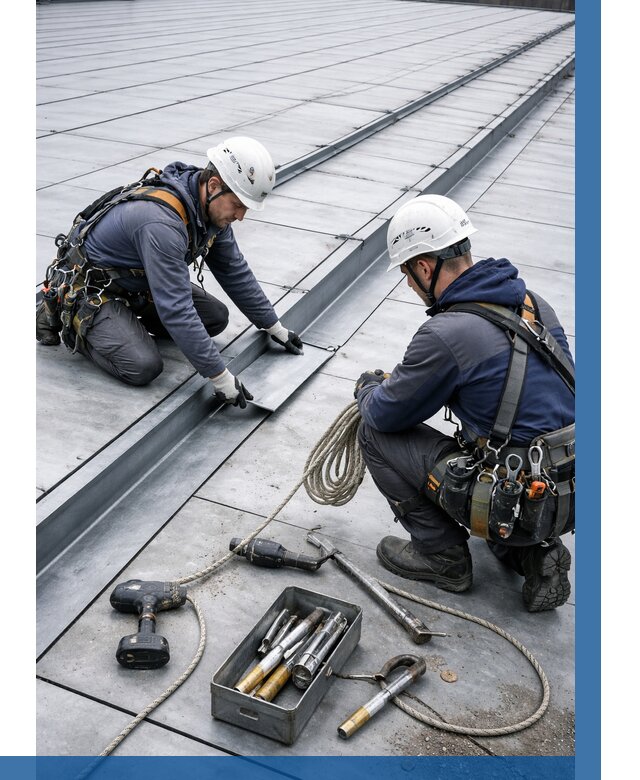 Ремонт фальцевой кровли в Костомукше от 714 р. | ВЫСОТНИК-Ктм