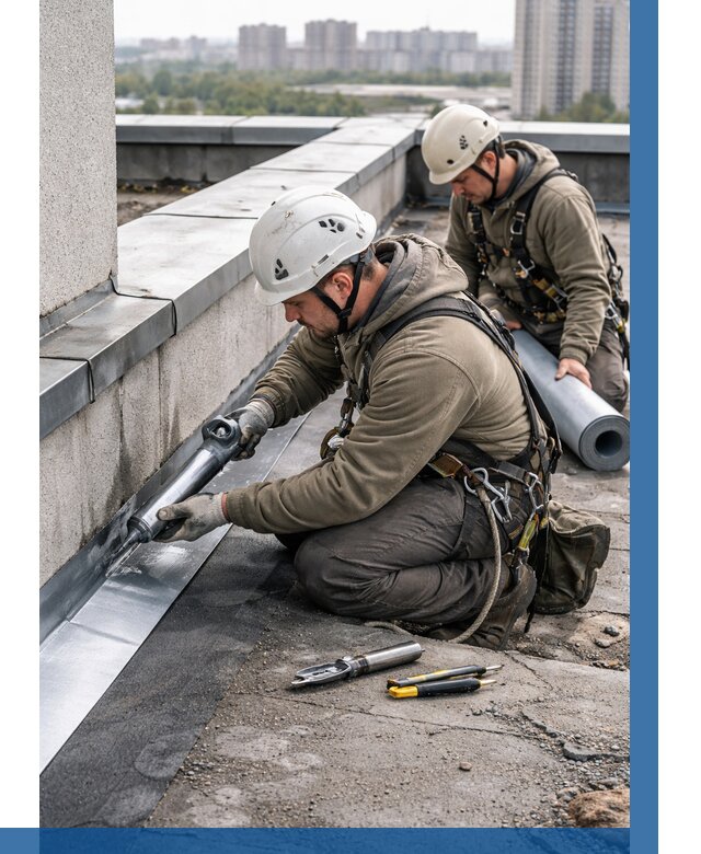 Ремонт кровельных примыканий в Костомукше от 1224 р. | ВЫСОТНИК-Ктм