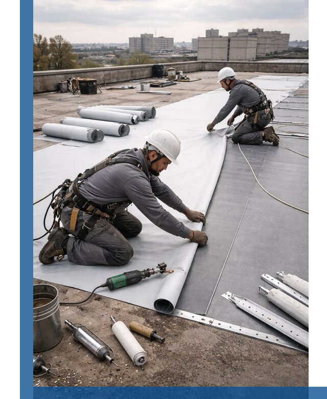 Монтаж мембранной кровли в Костомукше для промышленных зданий