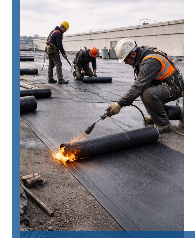 Монтаж наплавляемой кровли в Костомукше профессионально
