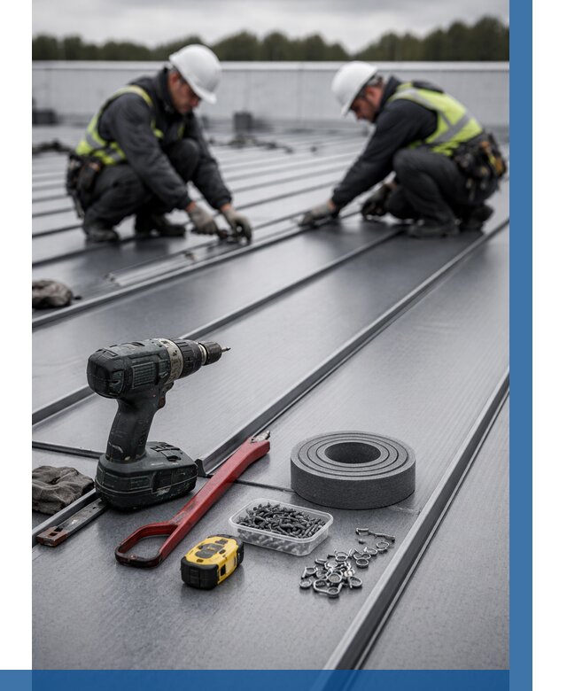 Монтаж фальцевой кровли в Костомукше от 1836 р. | ВЫСОТНИК-Ктм