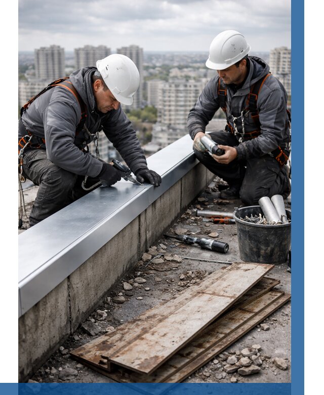 Замена парапетных крышек под ключ в Костомукше от 1224 р. | ВЫСОТНИК-Ктм