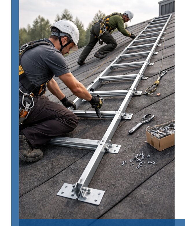 Профессиональный монтаж кровельной лестницы в Костомукше под ключ