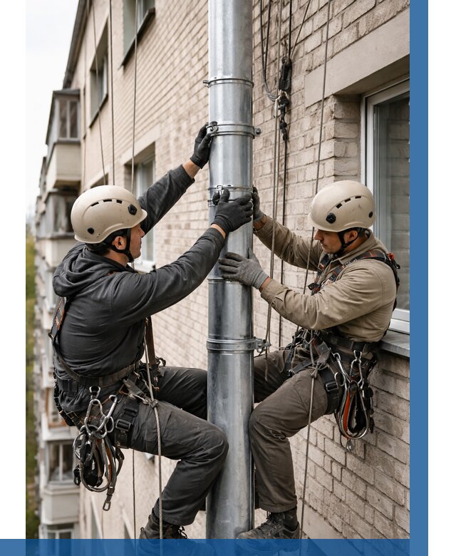 Замена водосточных труб в Костомукше от 6631 р. | ВЫСОТНИК-Ктм