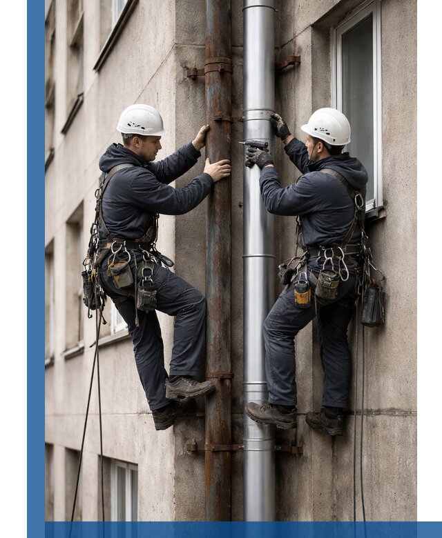 Замена водосточных труб в Костомукше: монтаж и демонтаж под ключ