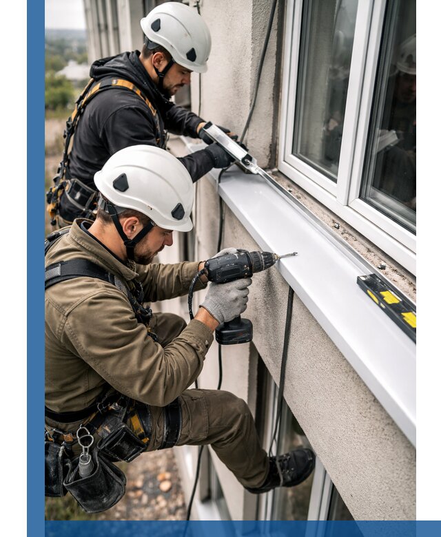 Профессиональный монтаж оконных отливов и отведения воды в Костомукше