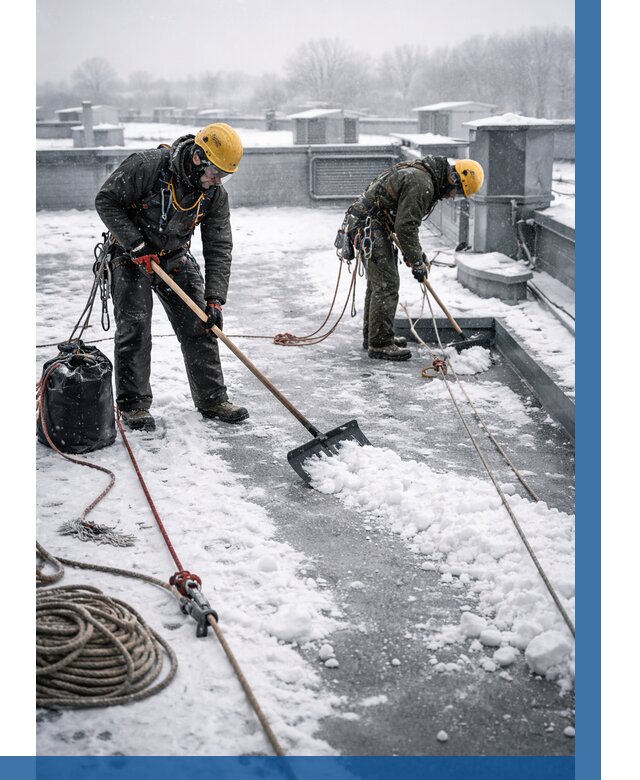 Очистка крыши от снега в Костомукше от 7652 р. | ВЫСОТНИК-Ктм