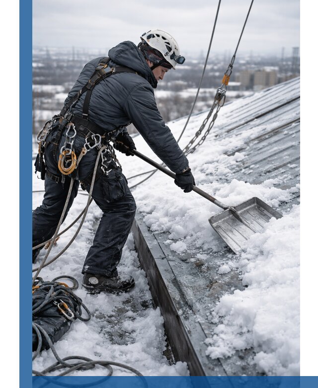 Профессиональная очистка кровли от снега и наледи в Костомукше