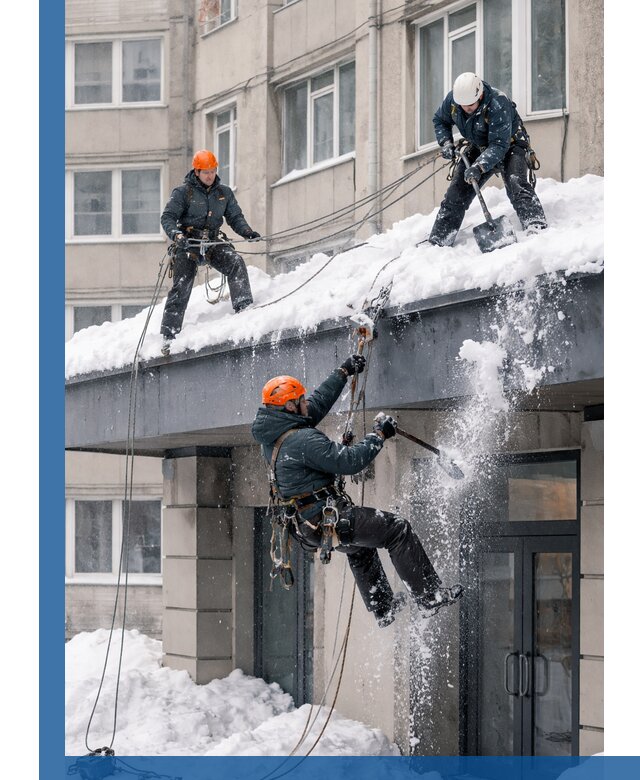 Безопасная очистка навесов от снега в Костомукше круглогодично