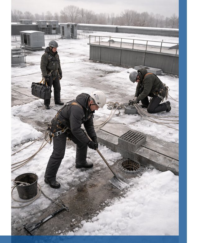 Абонентское обслуживание кровли зимой в Костомукше от 8162 р. | ВЫСОТНИК-Ктм