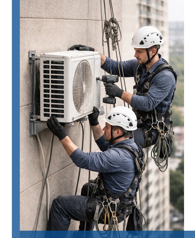 Монтаж внешнего блока кондиционера в Костомукше установка и крепление