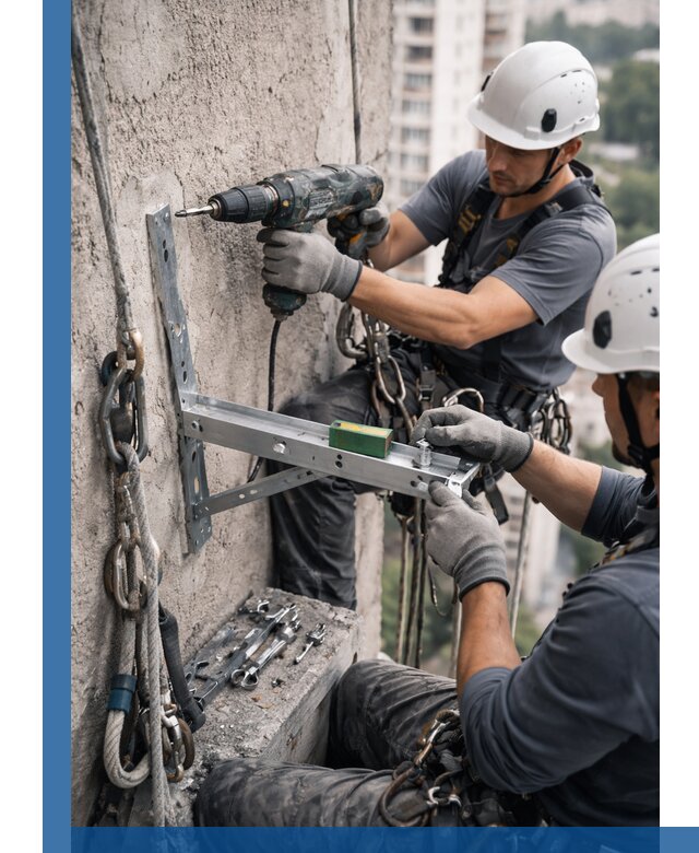 Установка кронштейнов кондиционера и крепежа в Костомукше