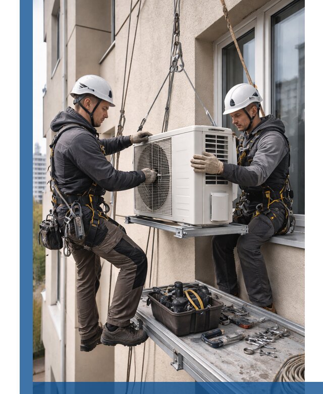 Перенос внешнего блока кондиционера в Костомукше с монтажом и крепежом