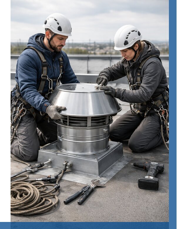 Установка дефлекторов на кровле в Костомукше от 4591 р. | ВЫСОТНИК-Ктм