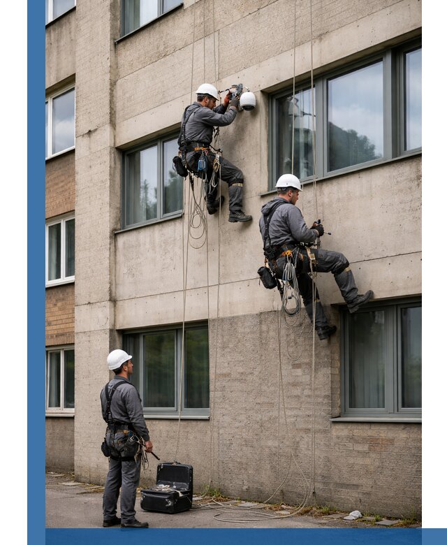 Монтаж фасадных камер видеонаблюдения в Костомукше под ключ