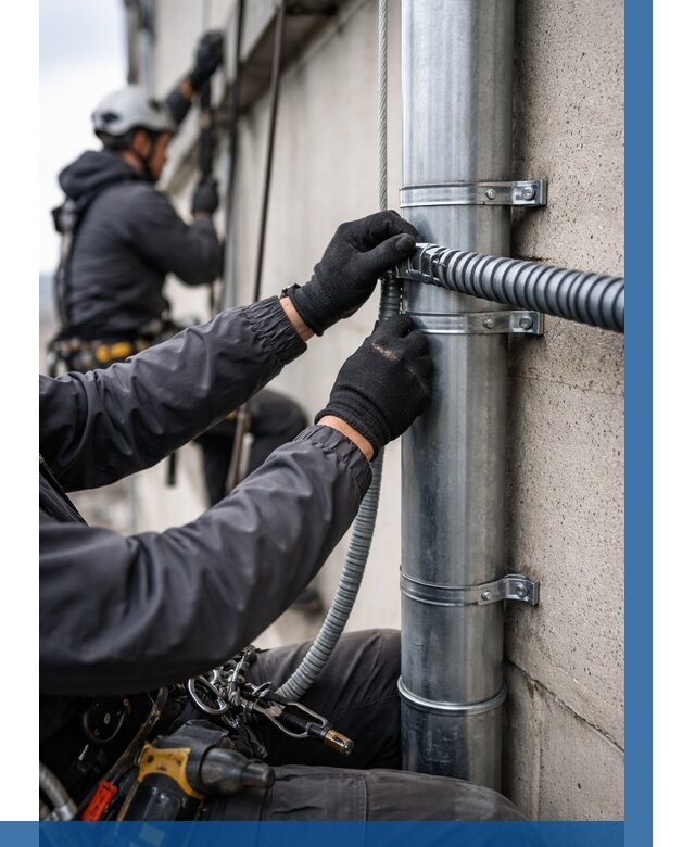 Монтаж гофры для кабеля в Костомукше от 306 р. | ВЫСОТНИК-Ктм