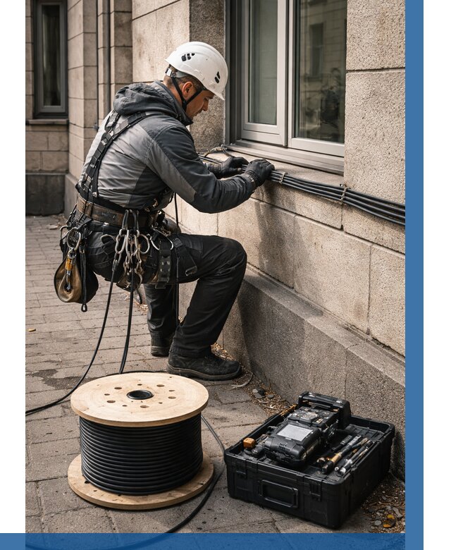 Прокладка оптоволоконного кабеля в Костомукше от 816 р. | ВЫСОТНИК-Ктм