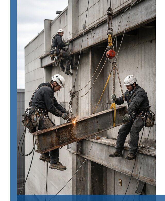 Демонтаж металлоконструкций на высоте в Костомукше под ключ