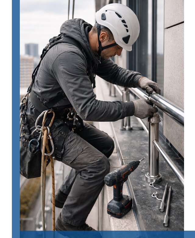 Монтаж ограждений на высоте в Костомукше для зданий и конструкций