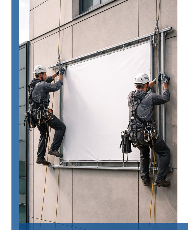 Монтаж наружной рекламной вывески в Костомукше под ключ