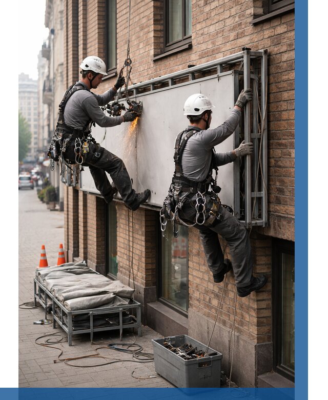 Демонтаж рекламной вывески в Костомукше от 6631 р. | ВЫСОТНИК-Ктм